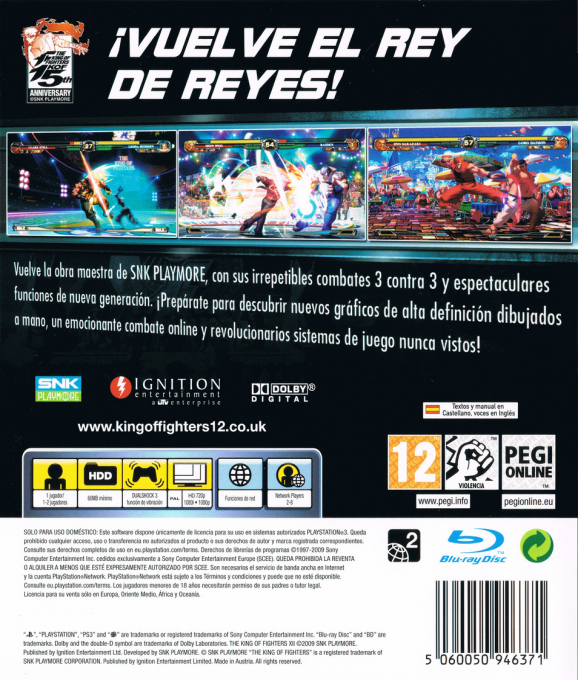 King of Fighters XII, The — box-2D-back (SP)