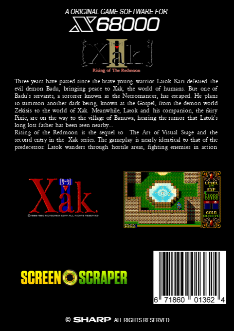 Xak 2 - Rising of the Redmoon — box-2D-back (SS)