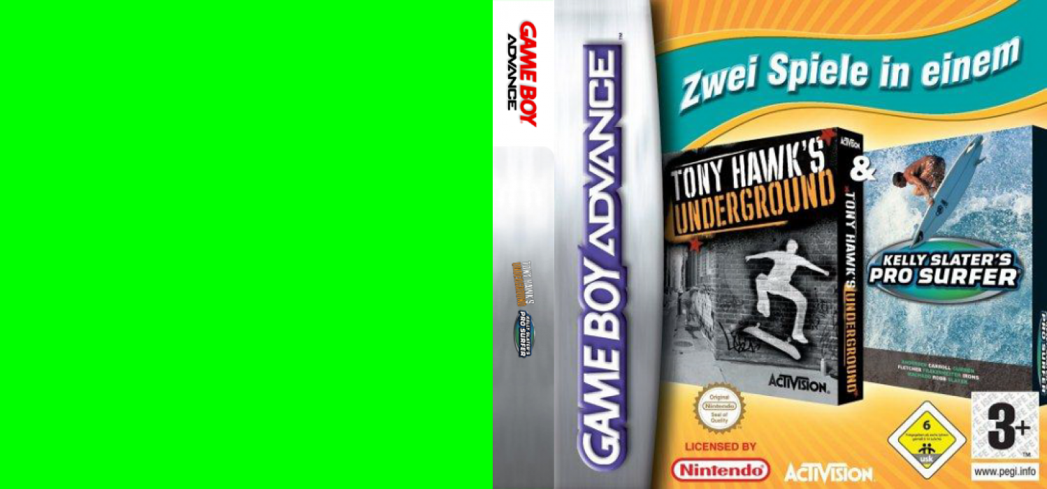 2 in 1 Game Pack - Tony Hawk's Underground + Kelly Slater's Pro Surfer — box-texture (DE)