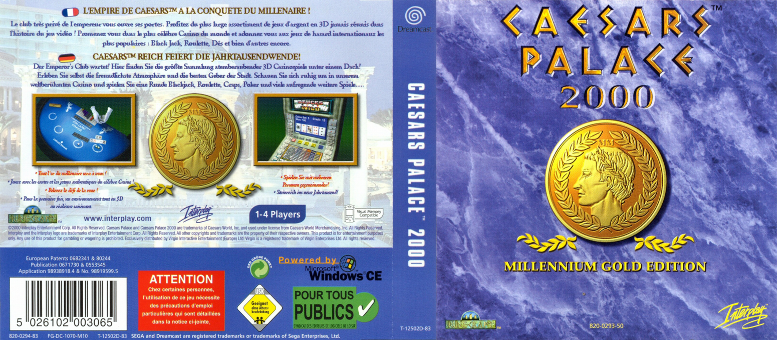 Caesars Palace 2000 - Millennium Gold Edition — box-texture (EU)