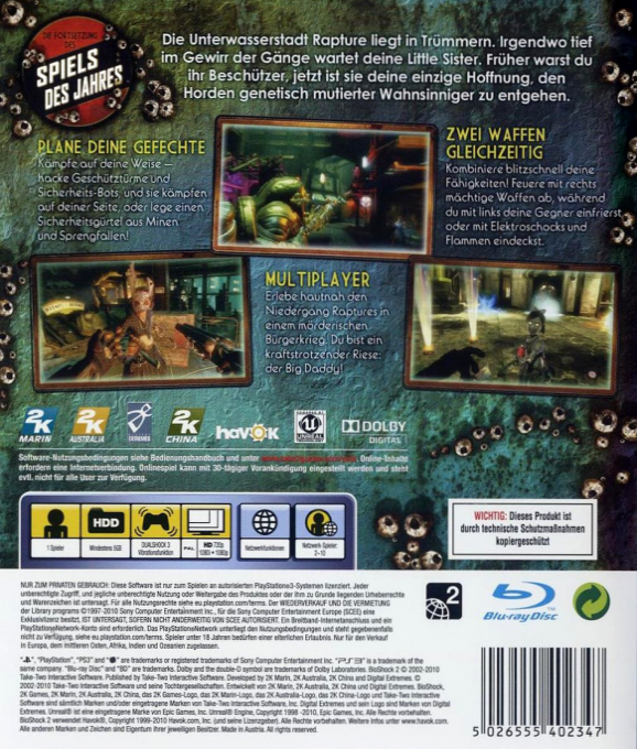 BioShock 2 — box-2D-back (DE)