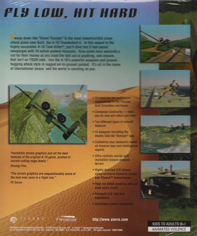 Silent Thunder: A-10 Tank Killer II — box-2D-back (WOR)