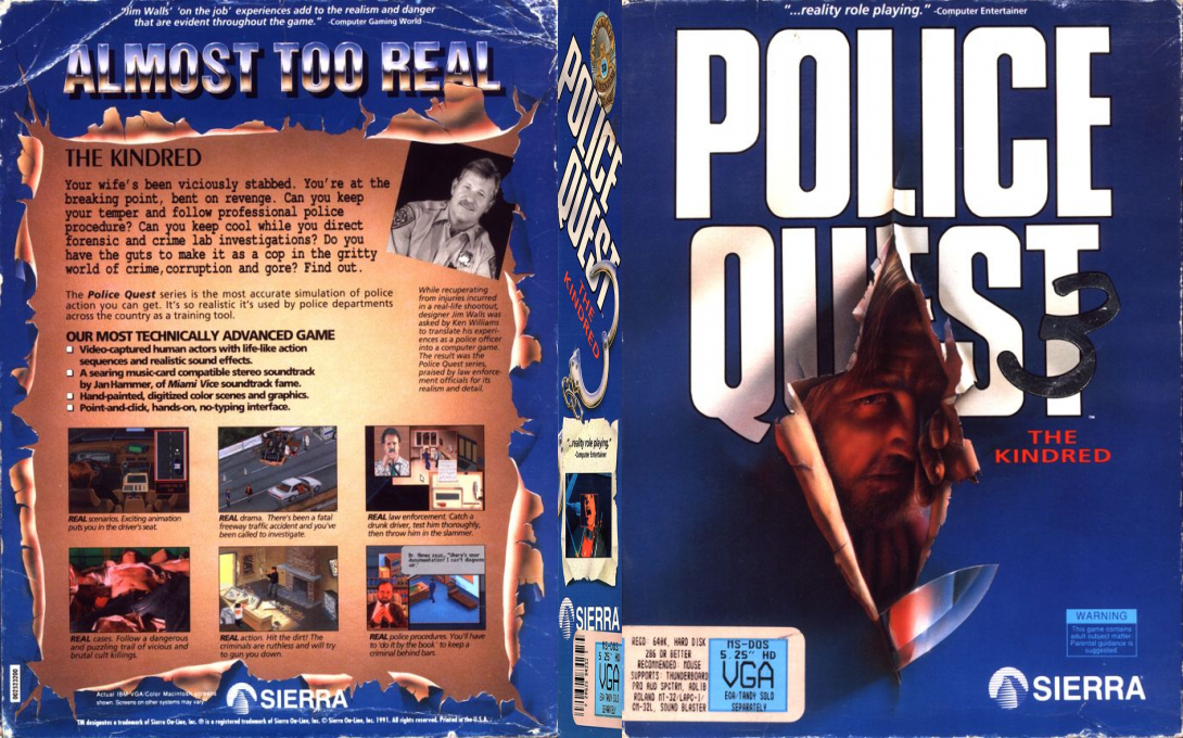 Police Quest 3 - The Kindred — box-texture (US)