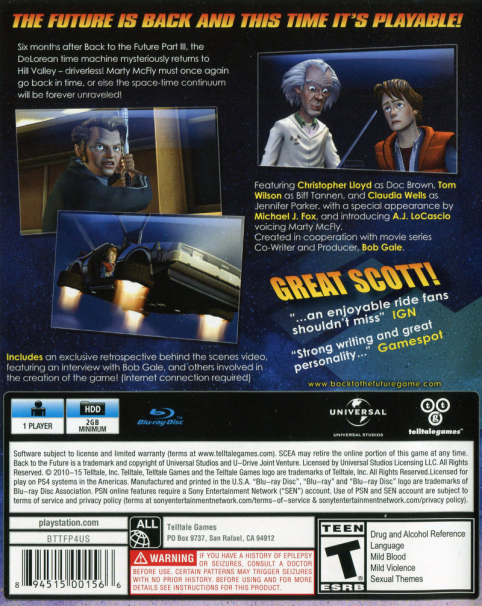 Back to the Future: The Game — box-2D-back (US)