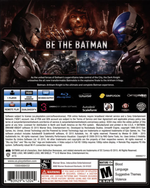 Batman - Arkham Knight — box-2D-back (US)