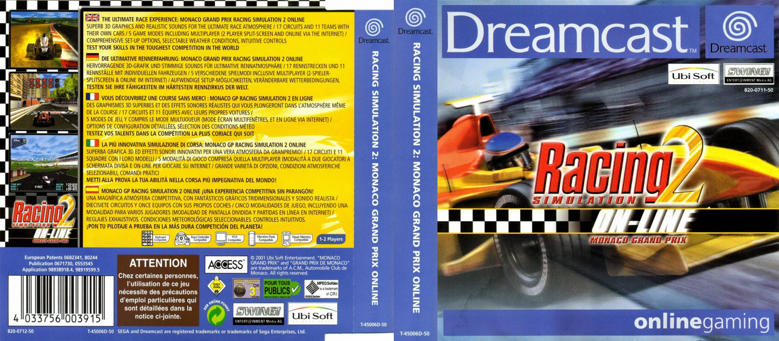 Racing Simulation 2 - Monaco Grand Prix Online — box-texture (EU)