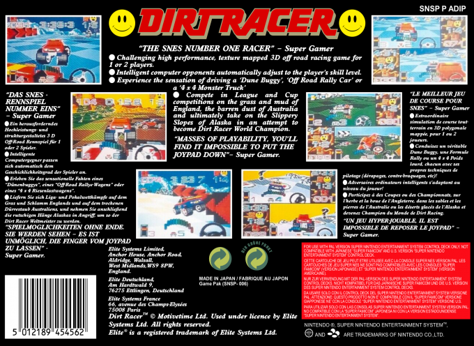 Dirt Racer — box-2D-back (EU)