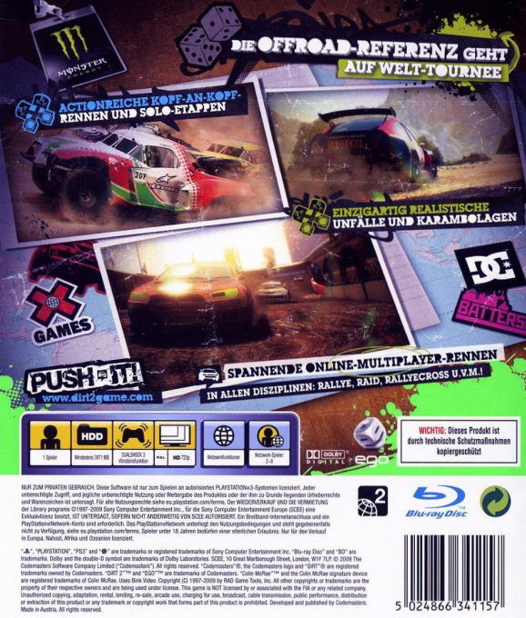Dirt 2 — box-2D-back (DE)
