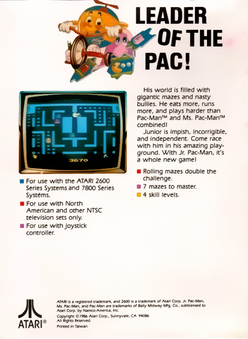 Jr. Pac-man — box-2D-back (US)