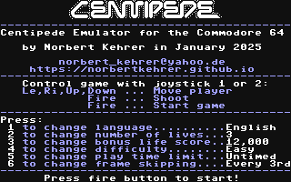 Centipede Emulator — sstitle (WOR)