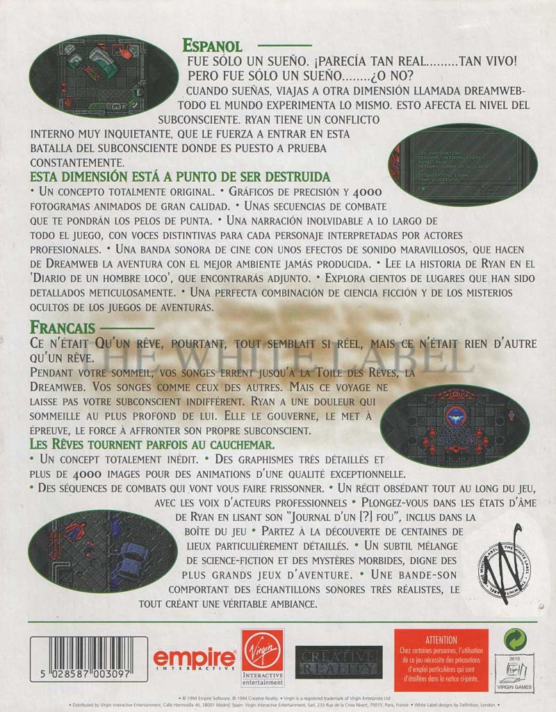 Dreamweb CD — box-2D-back (EU)