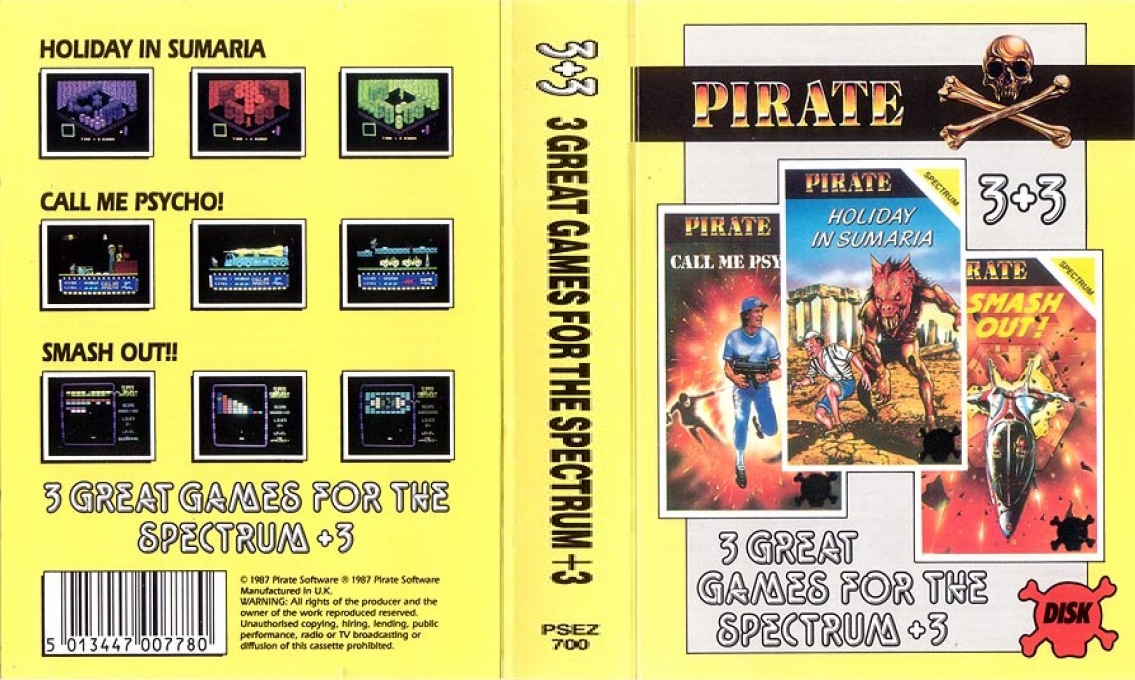 Pirate 3+3 - Holiday in Sumaria + Call Me Psycho + Smash Out! — box-texture (UK)