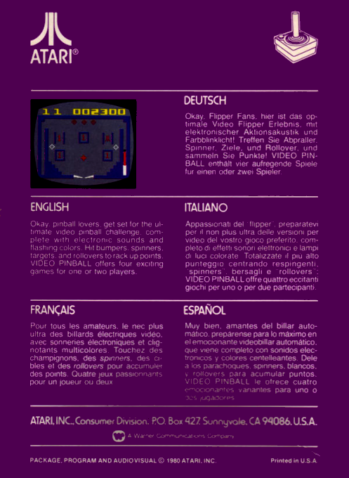 Video Pinball — box-2D-back (EU)