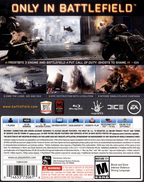 Battlefield 4 — box-2D-back (US)
