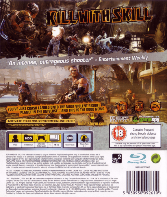 Bulletstorm — box-2D-back (UK)