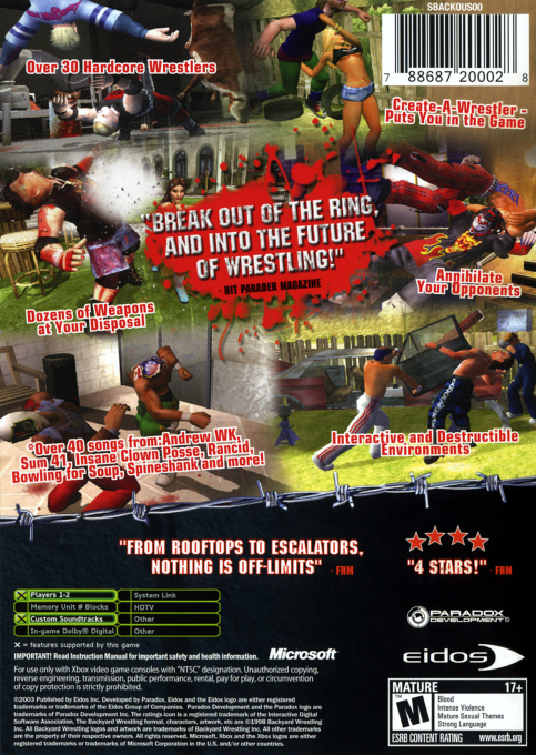 Backyard Wrestling - Don't Try This at Home — box-2D-back (US)