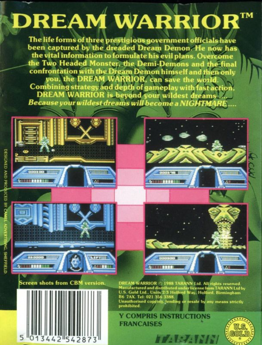 Dream Warrior — box-2D-back (EU)