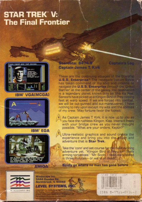 Star Trek 5 - The Final Frontier — box-2D-back (US)