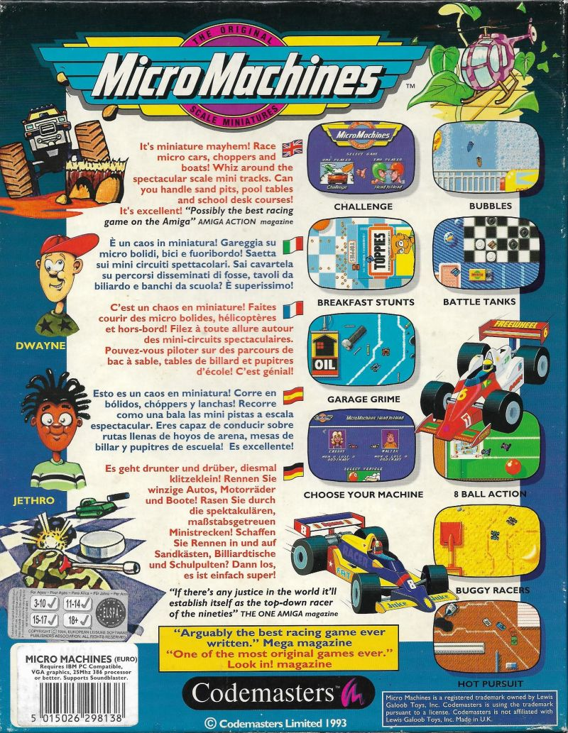 Micro Machines — box-2D-back (EU)