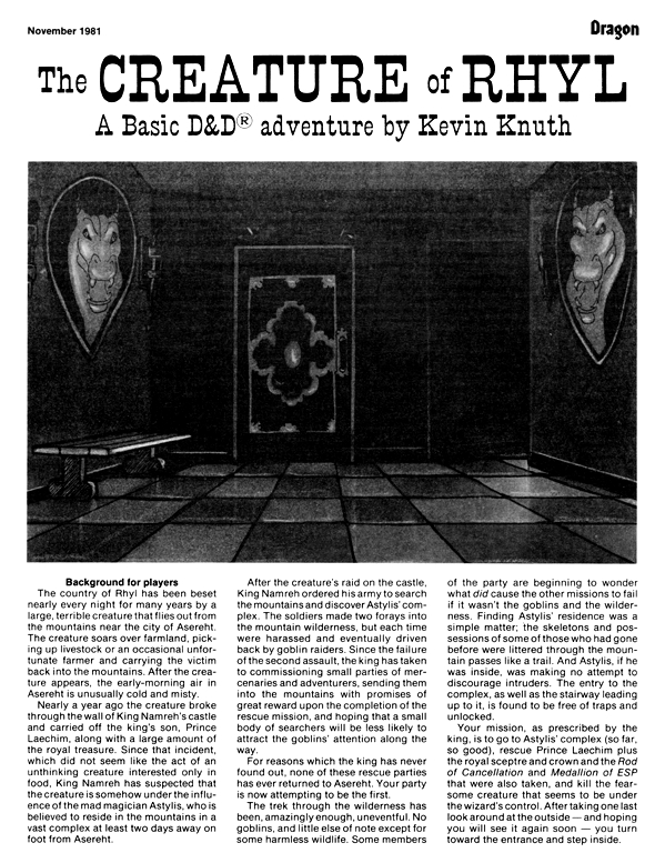 Eamon 193 - The Creature of Rhyl box art