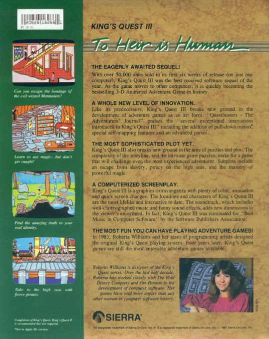 King's Quest III - To Heir is Human — box-2D-back (US)