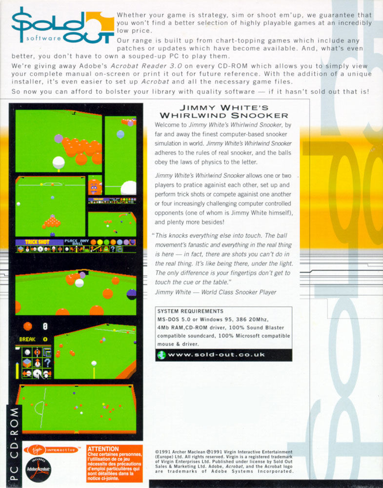 Jimmy White's Whirlwind Snooker — box-2D-back (UK)