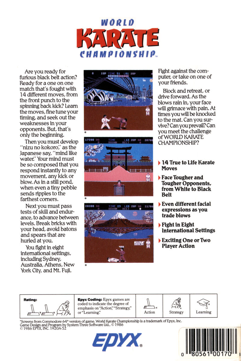 International Karate — box-2D-back (US)