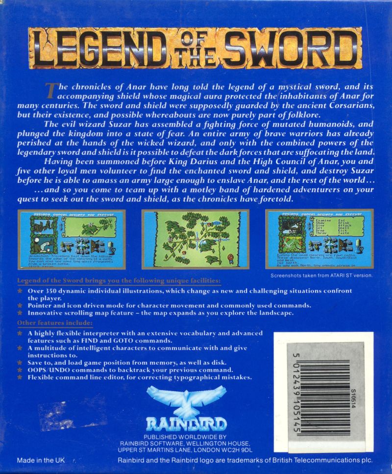 Legend Of The Sword — box-2D-back (DE)