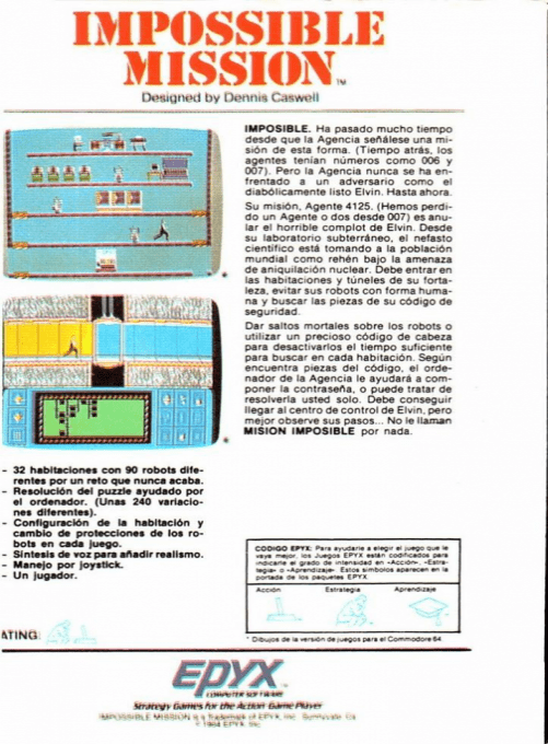Impossible Mission — box-2D-back (SP)