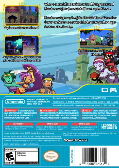Shantae and the Pirate's Curse — box-2D-back (US)