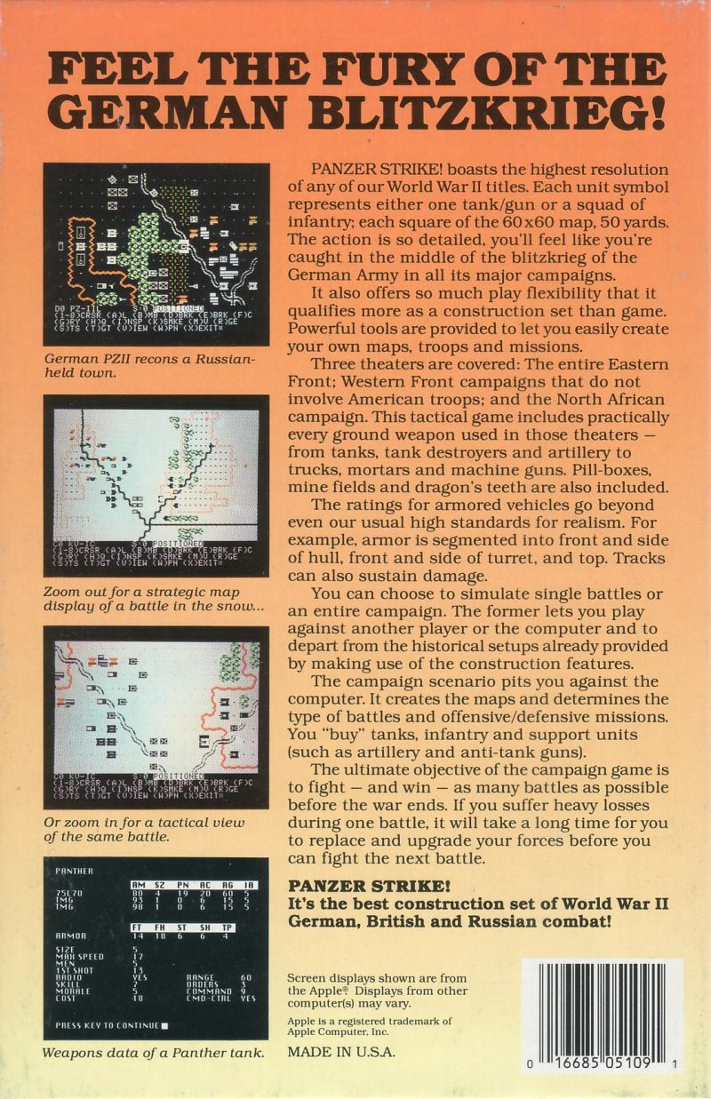 Panzer Strike — box-2D-back (US)