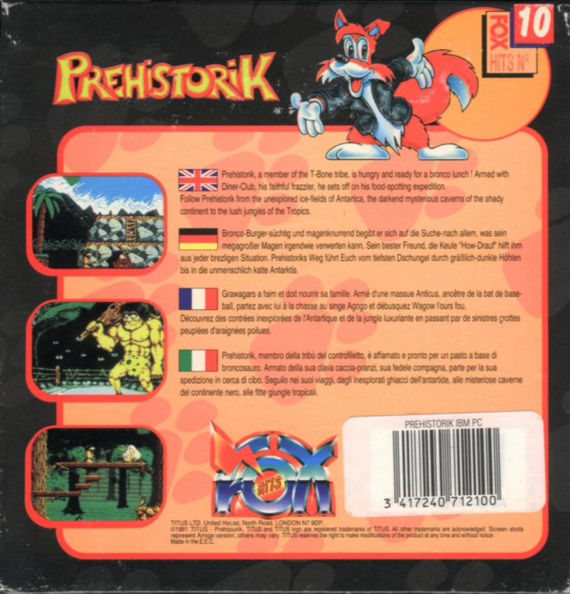 Prehistorik — box-2D-back (EU)