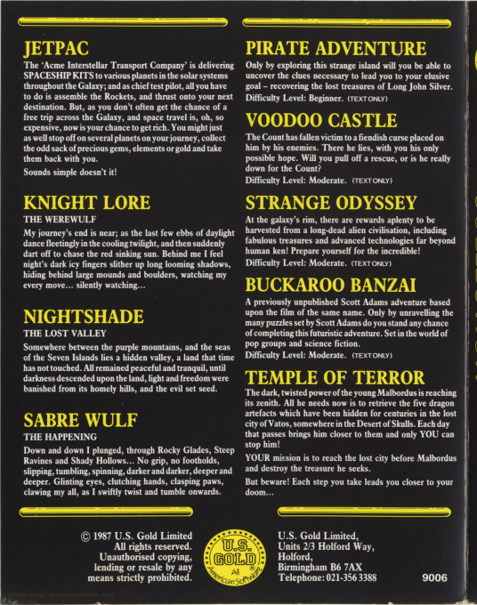 Buckaroo Banzai — box-2D-back (EU)