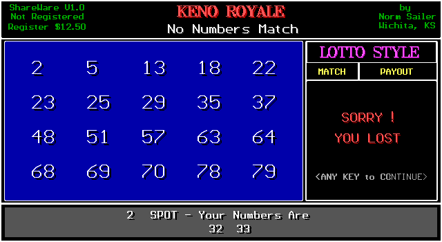 Keno Royale — ss (WOR)