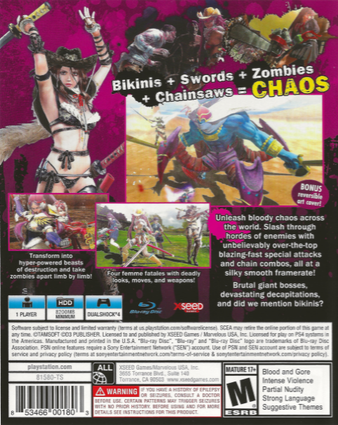Onechanbara Z 2 - Chaos — box-2D-back (US)