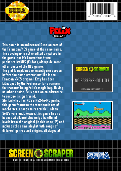 Felix The Cat — box-2D-back (SS)