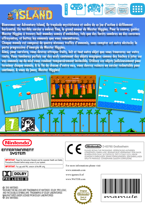 Adventure Island — box-2D-back (FR)