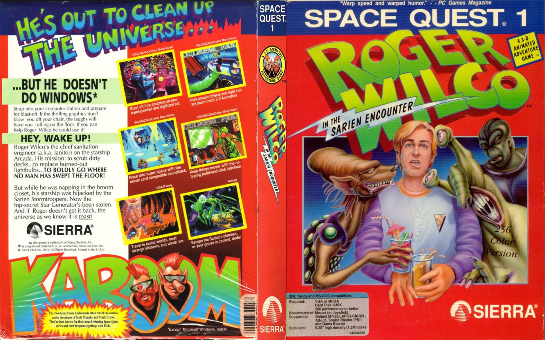 Space Quest 1 - Roger Wilco in the Sarien Encounter — box-texture (US)