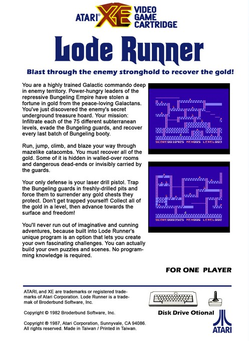 Lode Runner — box-2D-back (US)