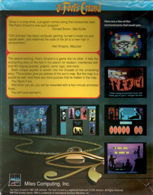 Fool's Errand, The — box-2D-back (US)