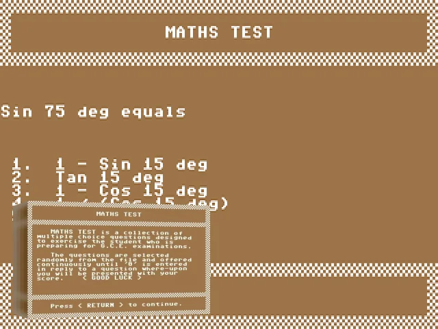 Mathematics Test : 'O' Level — mixrbv2 (WOR)