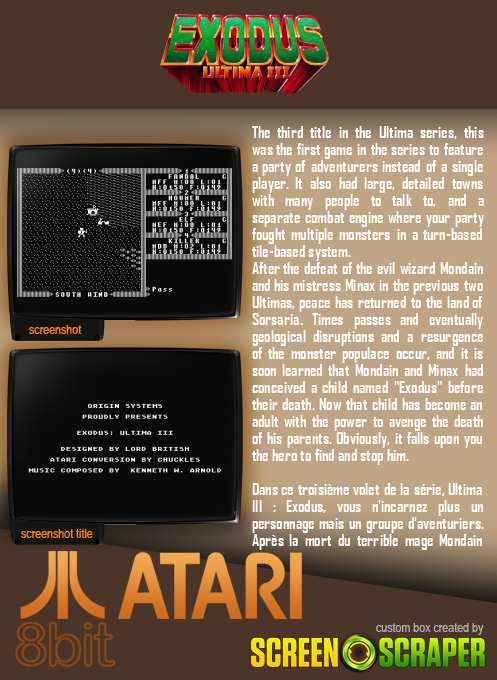 Ultima 3 - Exodus — box-2D-back (SS)