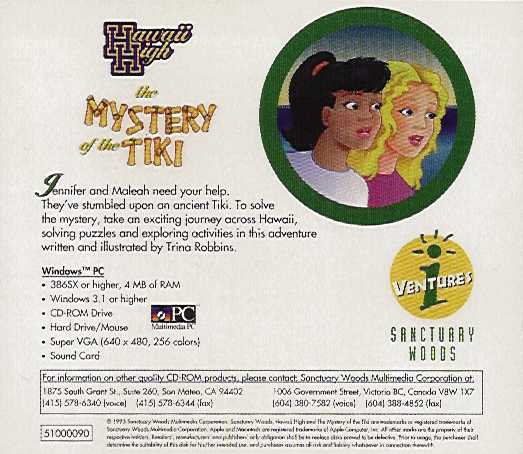 Hawaii High: The Mystery of the Tiki — box-2D-back (US)