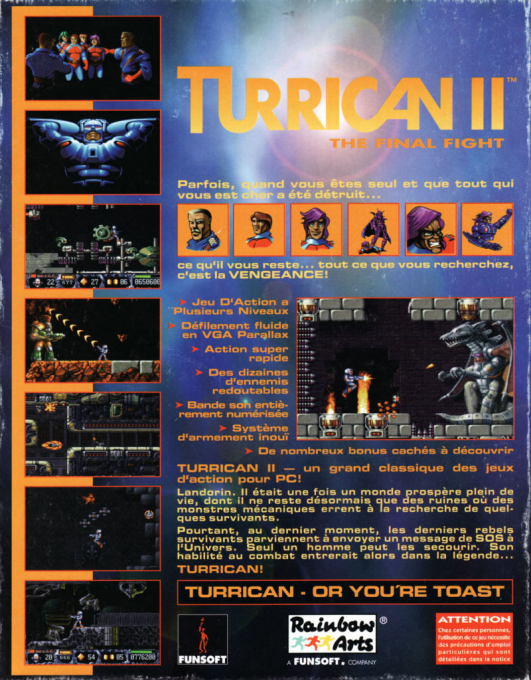 Turrican 2 - The Final Fight — box-2D-back (FR)