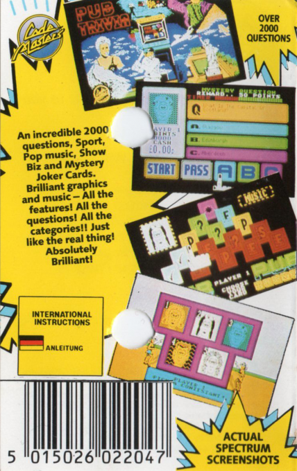 Pub Trivia Simulator — box-2D-back (EU)