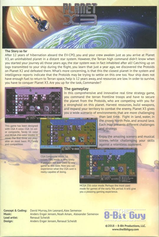 Planet X3 — box-2D-back (US)