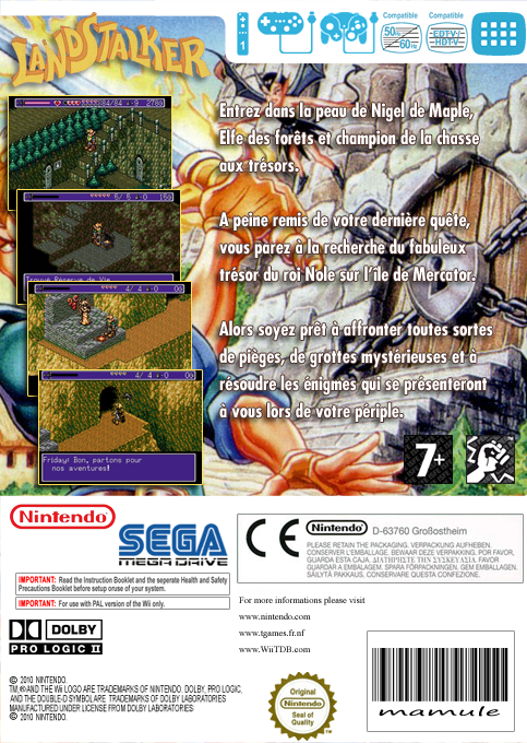 Landstalker — box-2D-back (FR)