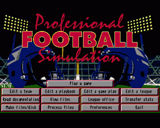 Professional Football Simulation — ss (WOR)