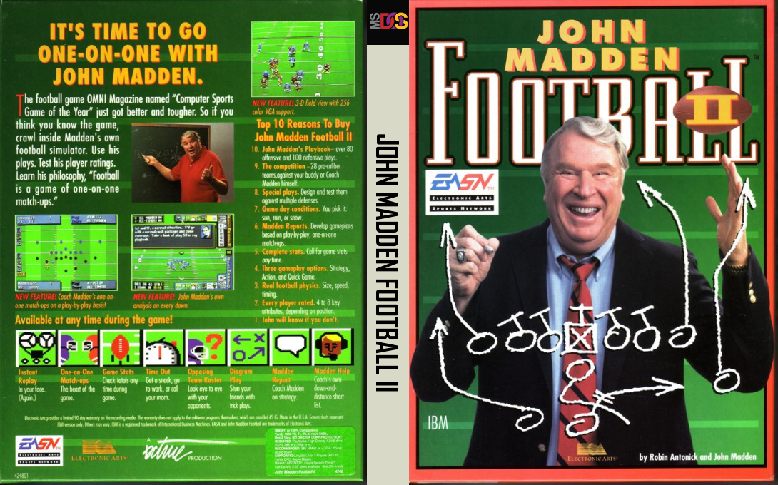 John Madden Football 2 — box-texture (US)