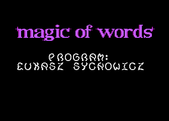 Magic Of Words — sstitle (WOR)